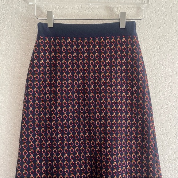 J CREW Geo Ring Midi Merino Wool Blend Skirt Size XXS - Picture 10 of 13